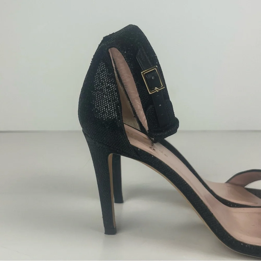 Kate Spade Black Sequin Ankle Strap‎ Pumps SZ 7
